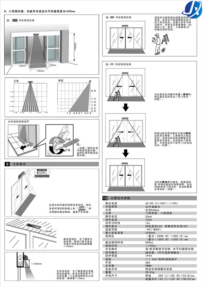 嘉鑫平移门安全光幕CNB-229E