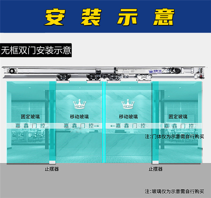 嘉鑫JX-150自动感应门平移电动玻璃门JIAXIN